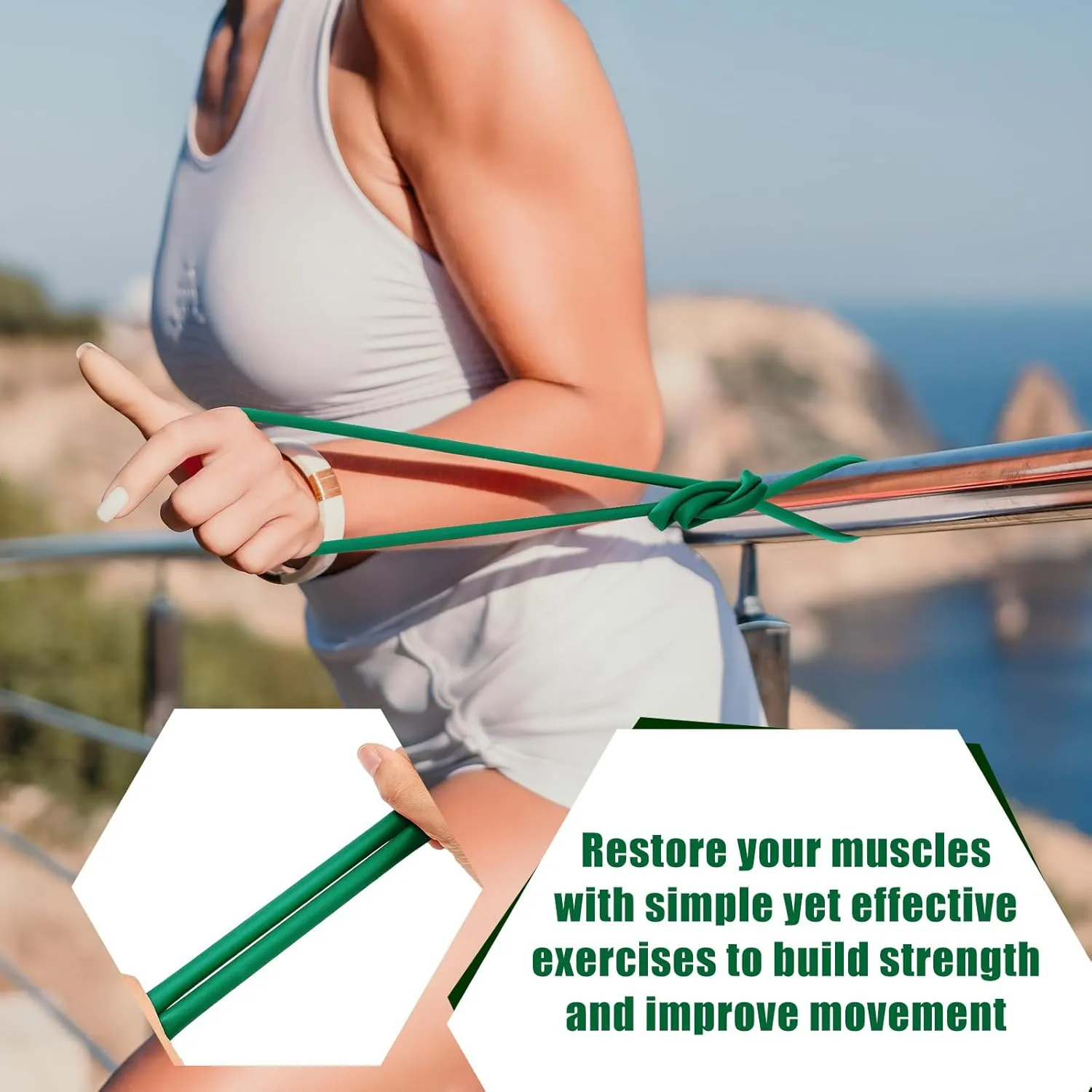 1 Roll Resistance Tubes Latex Elastic Tubing 50ft Exercise Bands Exercise Tubing for Physical Therapy, Lower Pilates, at Home Workouts, Rehab Core Exercise