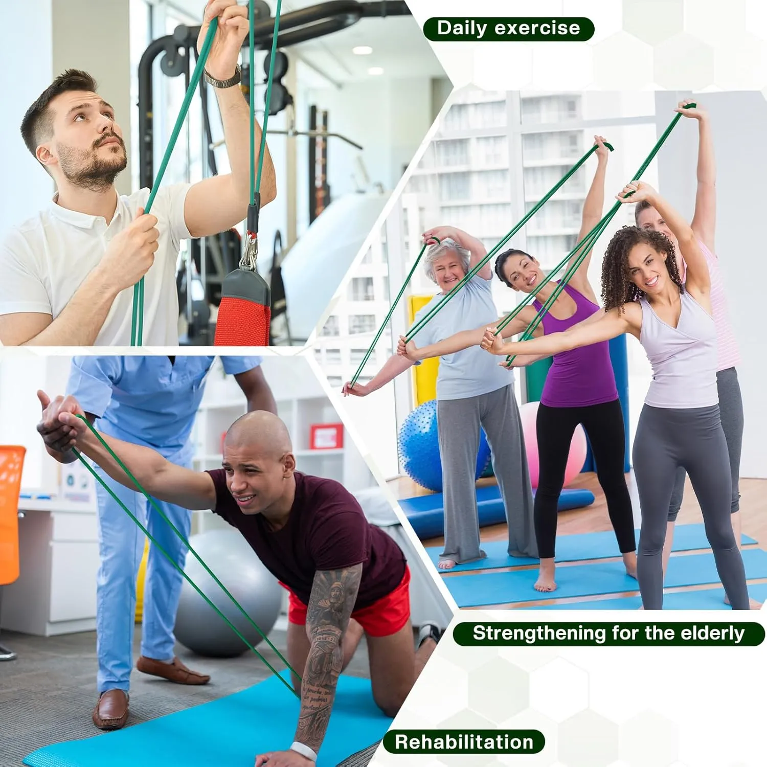 1 Roll Resistance Tubes Latex Elastic Tubing 50ft Exercise Bands Exercise Tubing for Physical Therapy, Lower Pilates, at Home Workouts, Rehab Core Exercise