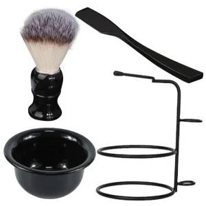 1 Set Barber Grade Shaving Set for Men Manual Razor Shaving Brush Foaming Bowl Classic Bathroom Kit for Traditional Grooming Fathers and