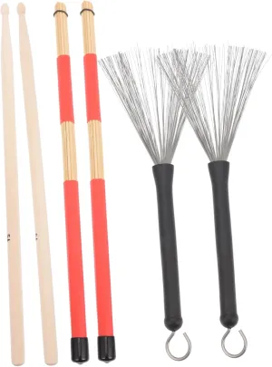 1 Set Drum Brush Stick Set Drumsticks with Storage Bag for Practice and Stage Performance Balanced Design for Jazz Rock and Band Musicians for Beginners and Professionals