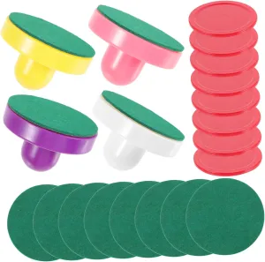 1 Set Household Ice Hockey Pusher Accessories Color Mini Hockey Paddles with Felt Strikers Balls for Tabletop Fun Party Supplies