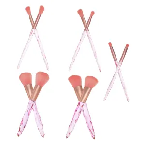 10-piece Makeup Kit Crystal Diamond Handles Makeup Tools Set for Foundation Eyeliner Blush No Shedding Bristles