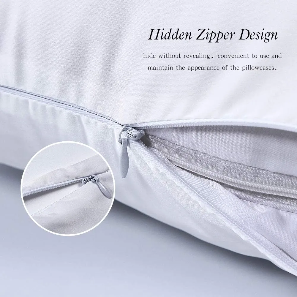 100% Mulberry Silk Pillowcases Set of 2 for Hair and Skin and Super Soft and Breathable Standard Size Nature Silk Pillowcases (Standard, White)