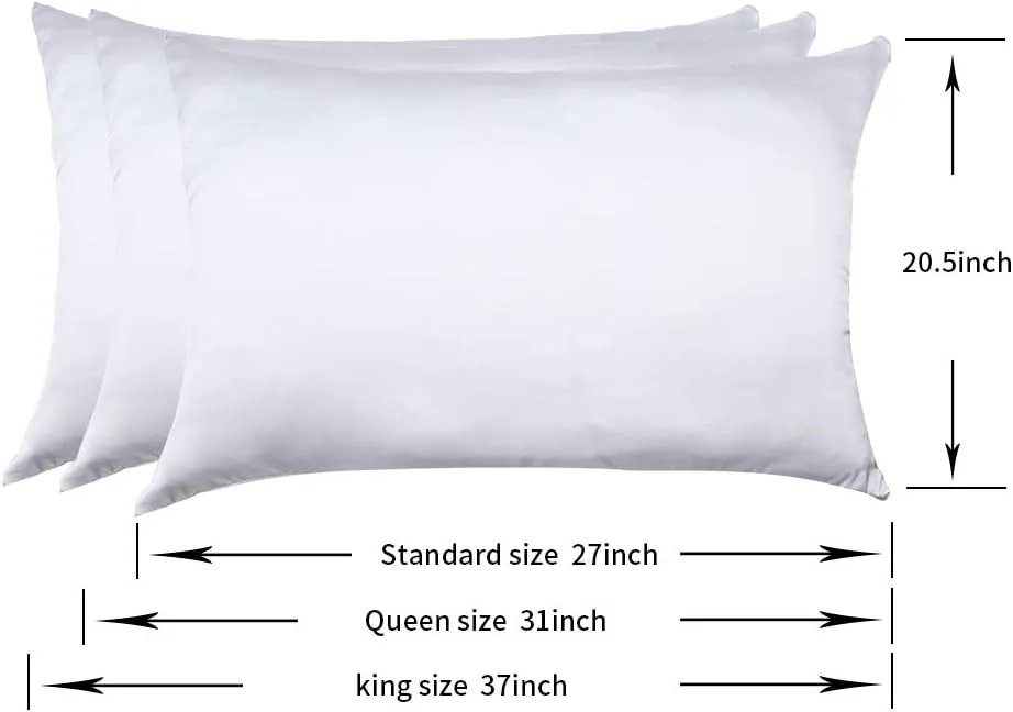 100% Mulberry Silk Pillowcases Set of 2 for Hair and Skin and Super Soft and Breathable Standard Size Nature Silk Pillowcases (Standard, White)