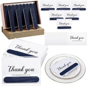 100 Sets Wedding Favors Bridal Shower Favors Bulk Nail Files Emery Boards for Guests Bridesmaid Bachelorette Party Thank You for Celebrating with Us(Dark Blue)