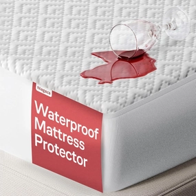 100% Waterproof Queen Mattress Protector - 360 Pad Protection Against Spills, Stains & Accidents for Parents & Pet Owners - Noiseless & Cooling Viscose Made from Bamboo (White)