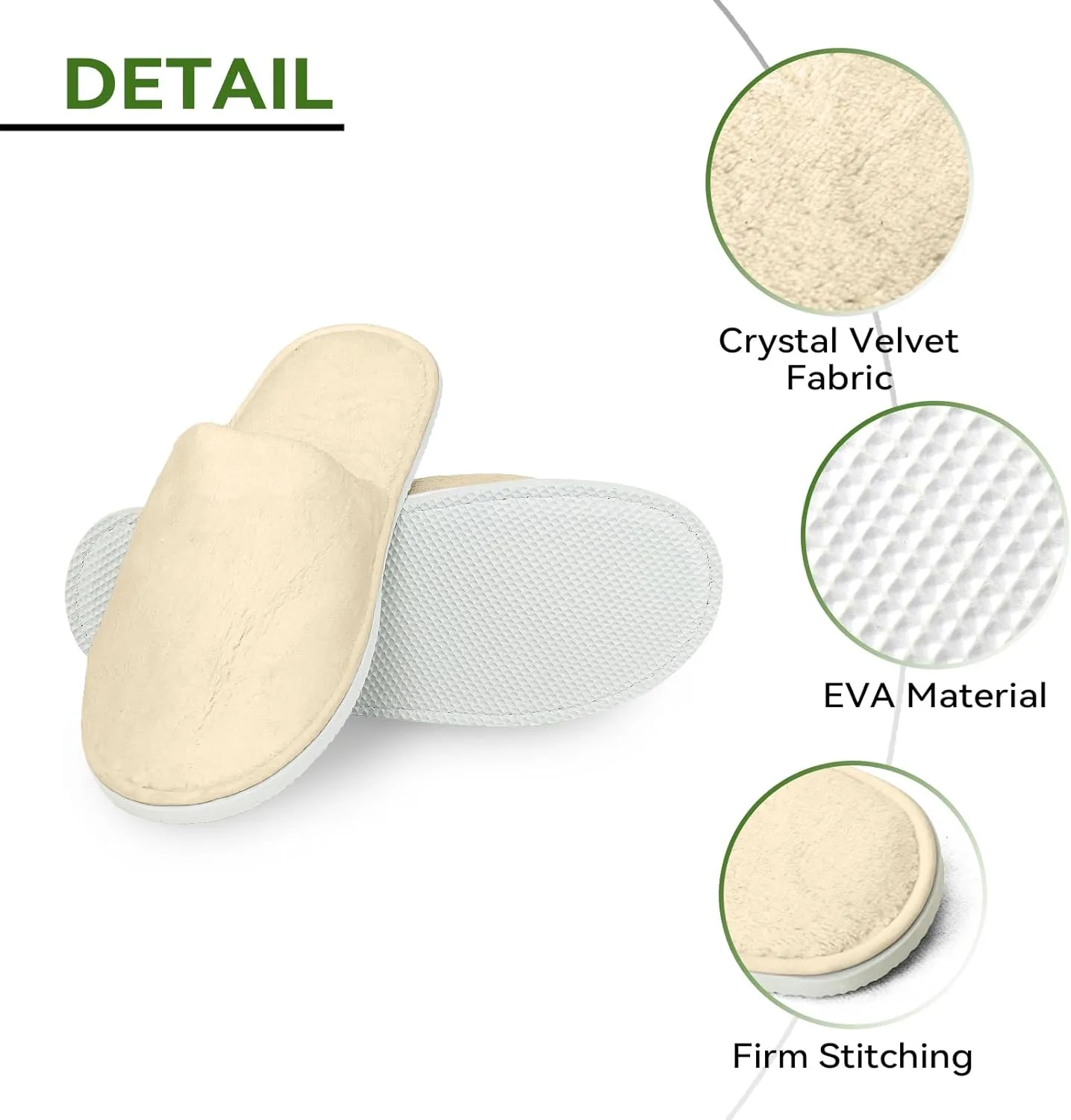 10PCS Unisex Guest Disposable Slippers, SPA Cotton Slipper, Hotel Bath Slippers Disposable, Travel Bulk Guest House Slipper for Shoeless Home, Travel, Hotel or Commercial