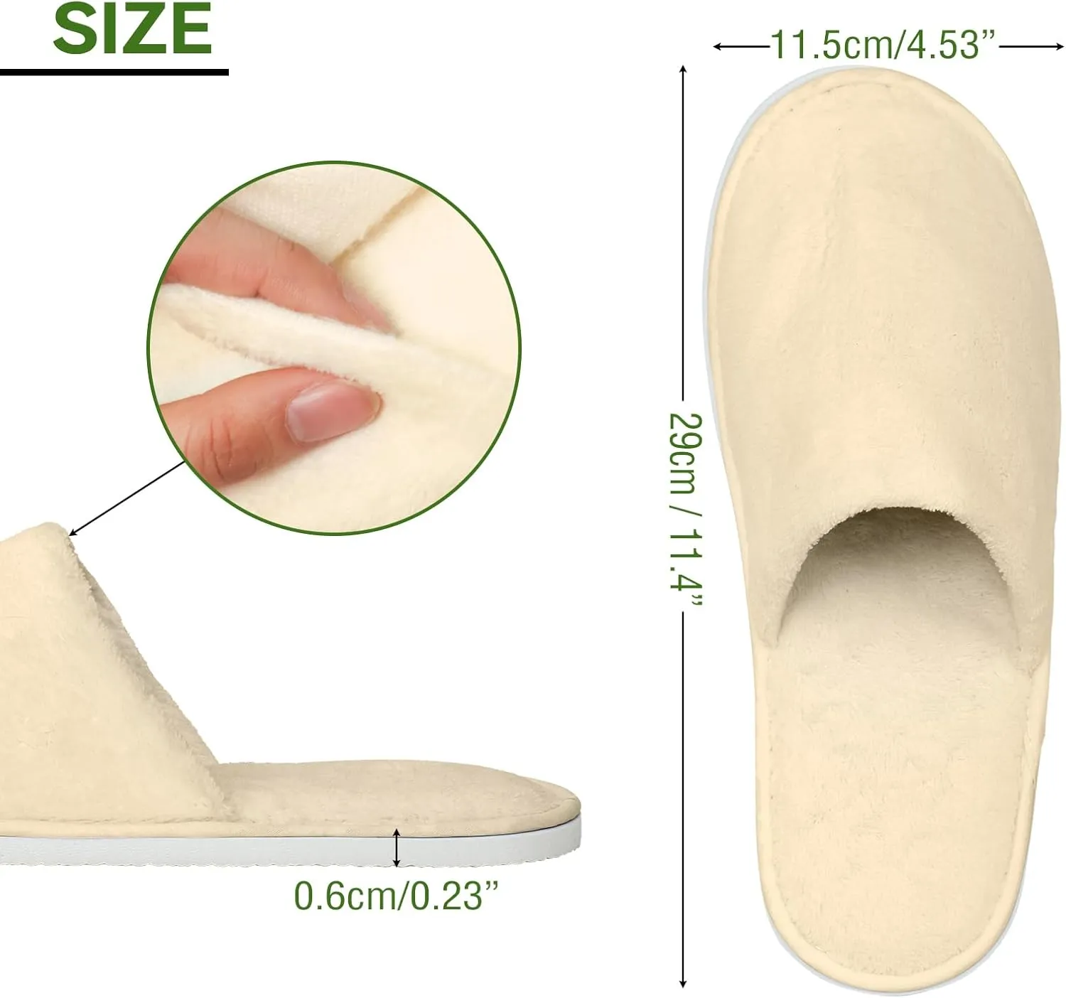 10PCS Unisex Guest Disposable Slippers, SPA Cotton Slipper, Hotel Bath Slippers Disposable, Travel Bulk Guest House Slipper for Shoeless Home, Travel, Hotel or Commercial