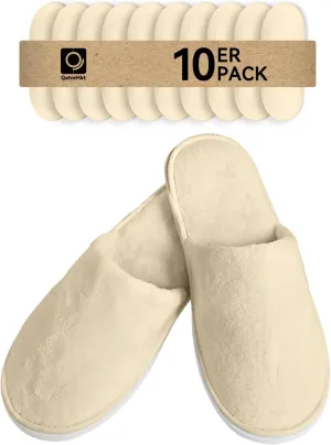 10PCS Unisex Guest Disposable Slippers, SPA Cotton Slipper, Hotel Bath Slippers Disposable, Travel Bulk Guest House Slipper for Shoeless Home, Travel, Hotel or Commercial