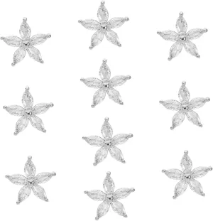 10pcs Zircon Crystal Star Buttons DIY Jewelry Making Charms Bridal Decorations Wedding DIY Button Bouquet Decorative Buttons for Clothes h