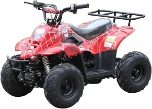 110cc ATV Four Wheelers Fully Automatic 4 Stroke Engine 6 Inch Tires Quads for Kids Spider Burgundy
