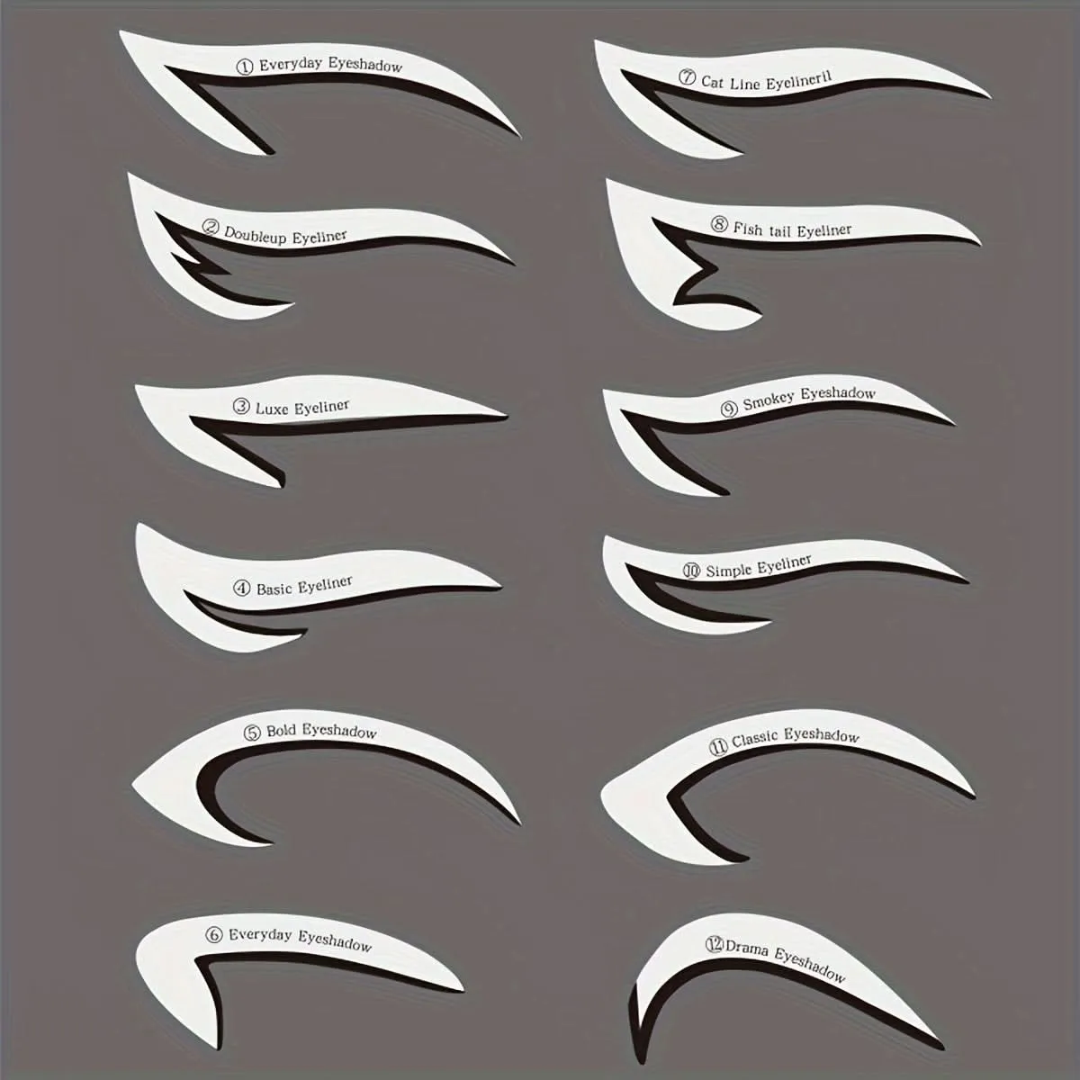 12 Pairs Reusable Eye Makeup Templates – Butterfly Eyeliner & Eyeshadow Stickers