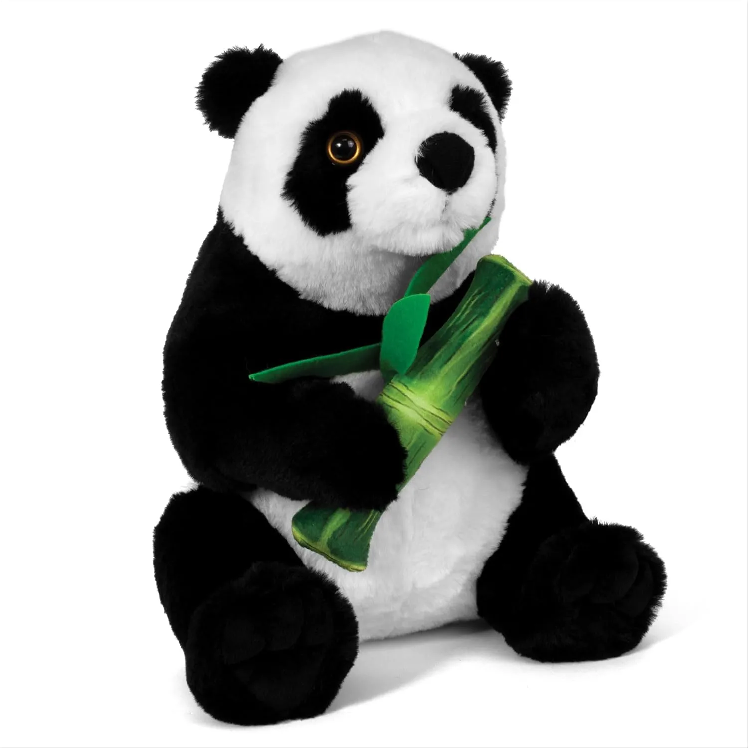 12'' Panda Bear Stuffed Animal- Plush Panda Bear Kids Toy with Realistic Bamboo, Black and White Panda Stuffed Bear for Kids, Cute and Soft Panda