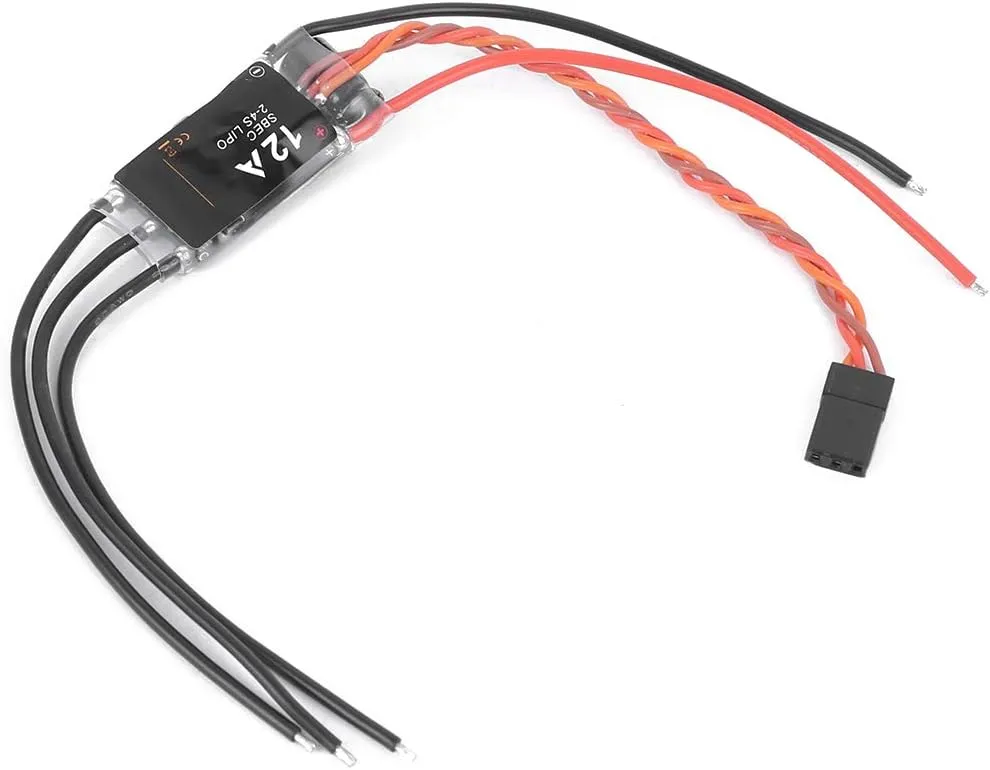 12A ESC 2 4S Electronic Speed Controller for Fixed Wing Aircraft, Programmable for Fixed Wing Helicopter, Supports Automatic Remote Waft Recognition, Compatibility