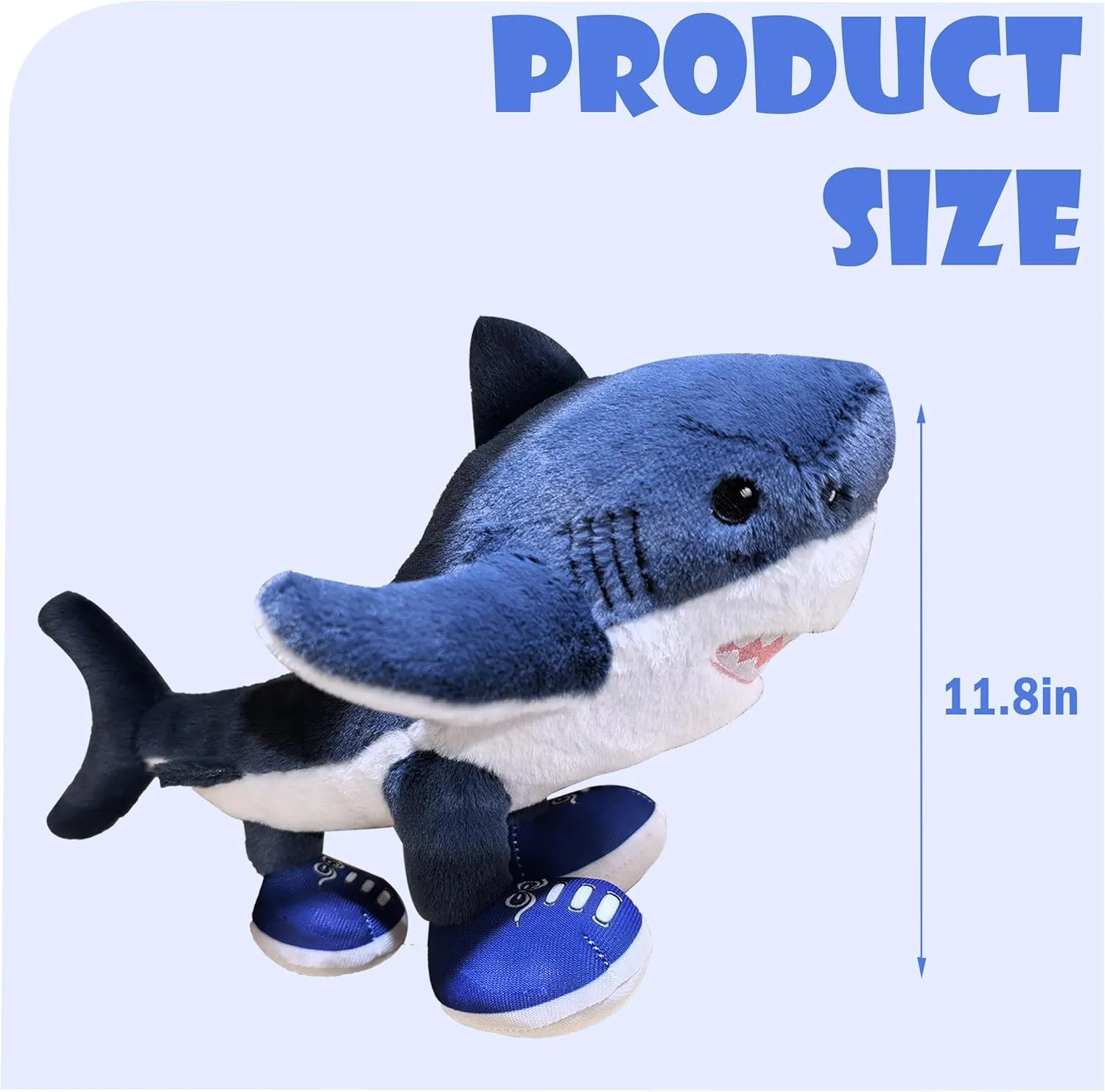 12IN Funny Tralalero Tralala Plush Doll - Cute Blue Brainrot Soft Toy for Adults Unique Gift (Blue)
