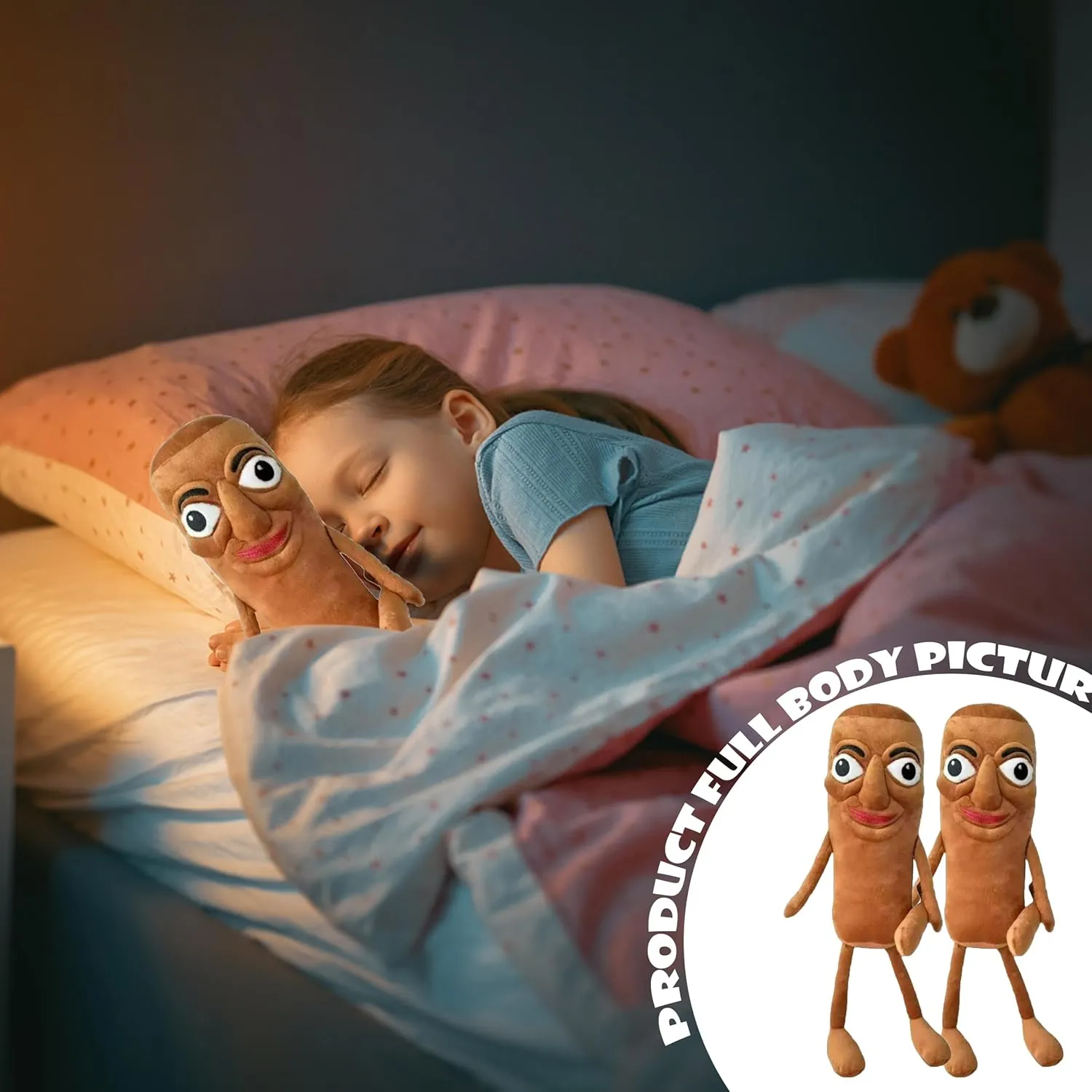 12IN Tung Tung Tung Sahur Plush - Cute Brown Wooden-Face Expressive Doll for Adults, Unique Funny Gift (Brown)