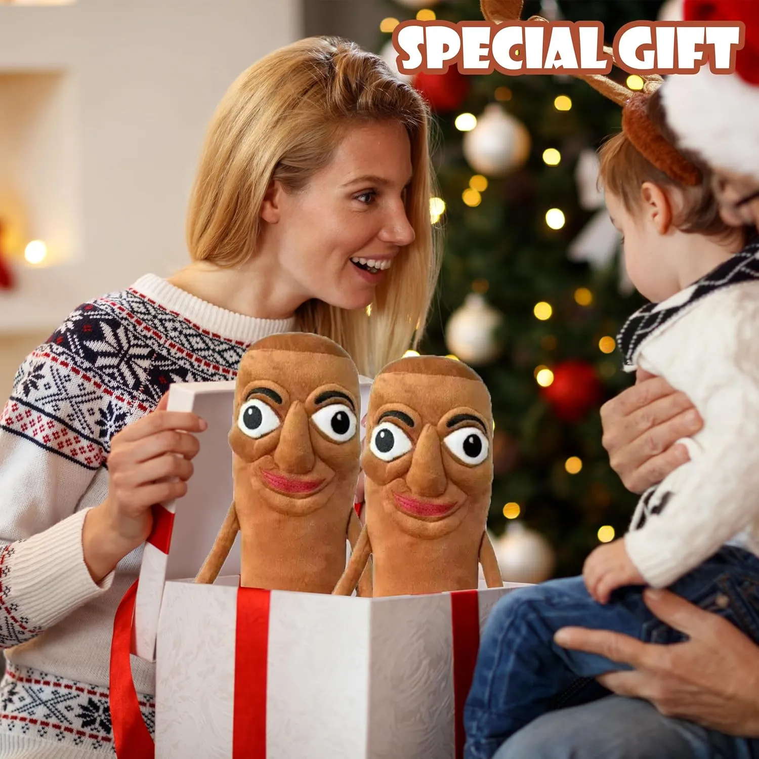 12IN Tung Tung Tung Sahur Plush - Cute Brown Wooden-Face Expressive Doll for Adults, Unique Funny Gift (Brown)