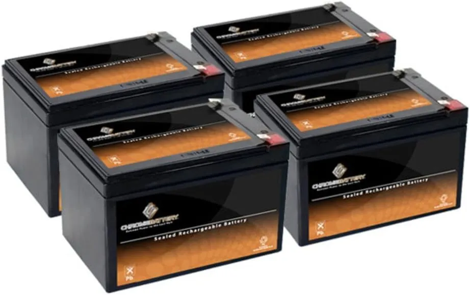 12V 12ah Hoveround Activa Wheelchair Replacement Battery (4 Pack)