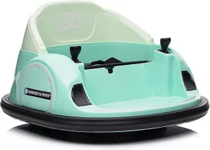 12V Kids Ride On Bumper Car Electric Bumping Car for Toddlers with Remote Control, 360° Spin, Battery Display, LED Lights, and Music Battery Powered Ride On Toy for Boys Girls, Green