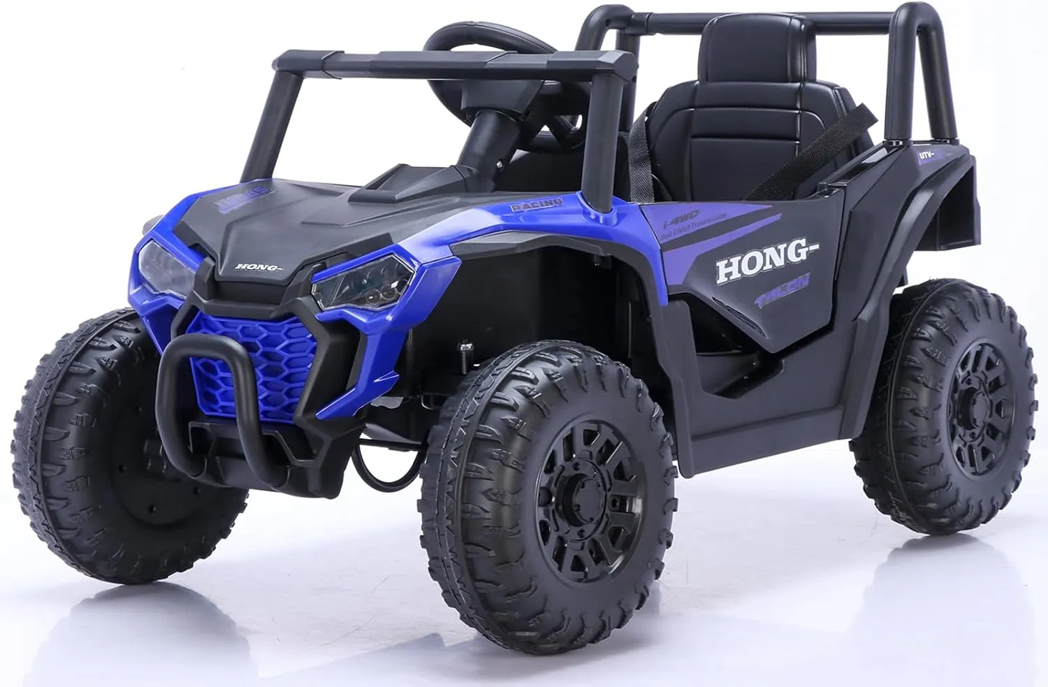 12V Kids Ride on Car, Battery Powered Electric UTV Truck with Parent Remote Control, Bluetooth, Music, LED Light, 3 Speeds, Ride on Toys for Boys Gilrs (Blue)