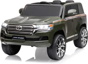 12V Kids Ride On Car, Licensed Toyota Land Cruiser Ride On Toys for Kids 4-8, Battery Powered Electric Vehicle with Parent Remote Control, 3 Speeds, Music, Led Lights, Birthday Gift for Boys, Green