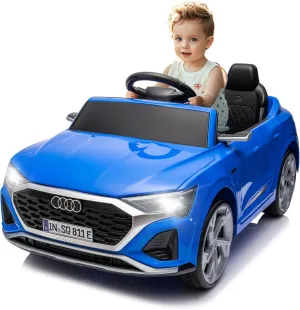 12V Licensed Audi SQ8 Kids Ride on Car - Ride on Toys with Remote Control, Dual Drive, Soft Start, 3 Speed, Music, LED Light, Battery Powered Electric Car for Toddlers Boys Girls Aged 3 , Blue