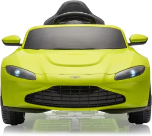 12V Ride on Sports Car for Kids Licensed Aston Martin Battery Powered Car Toddlers Ride on Toy with Remote Control, Horn, Soft Start, LED Lights, Music, USB, Electric Vehicle for Boys Girls (Green)