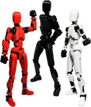 13 Action Figure, T13 Action Figure 3D Printed Multi-Jointed Movable, Lucky 13 Action Figure, 13 Action Figure Dummy 13 Action Figure, Hand Painted Figure, Desktop Decorations Game Gifts (3PCS B)