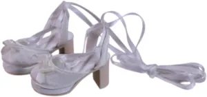 1/4 BJD Figure Shoes with Bow Realistic Sturdy BJD Doll Accessories,Fashion,Creative,Doll Dress Up Miniature High Heel Shoes, White