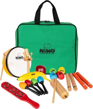 16 Piece Mixed Rhythm Set Instruments for Classroom Music, Groups — Includes Storage Bag