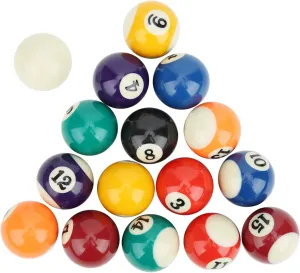 16PCS 38MM Resin Children Billiard Ball Toy Mini Pool Table Accesssory, Made of Polyester Resin to Impact and Scratch.