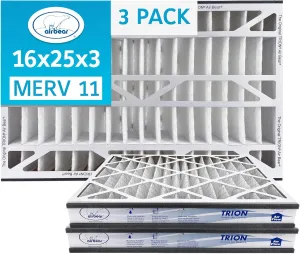 16x25x3 TRION Air Bear Cub Pleated HVAC Air Filter MERV 11 (4-Pack) (Actual Size: 15.75 x 24.75 x 3.06 Inches)
