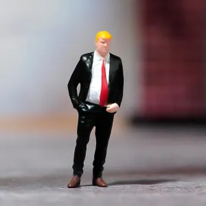 1/87 1/64 1/43 1/24 Scale Miniature Figure Resin Model Doll Diorama Action Figure Tiny People Creative Photography for Cars Vehicles Toys (Suit Man, 1/87 Scale)
