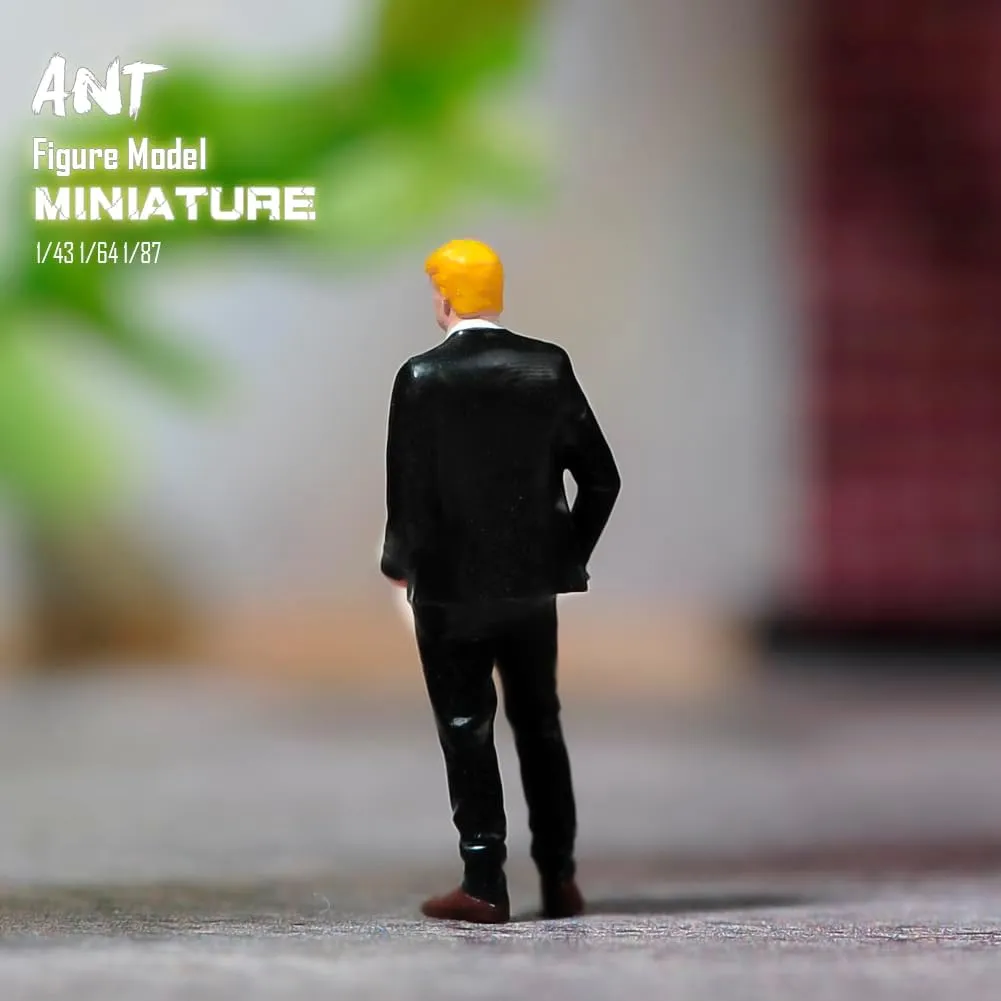 1/87 1/64 1/43 1/24 Scale Miniature Figure Resin Model Doll Diorama Action Figure Tiny People Creative Photography for Cars Vehicles Toys (Suit Man, 1/87 Scale)