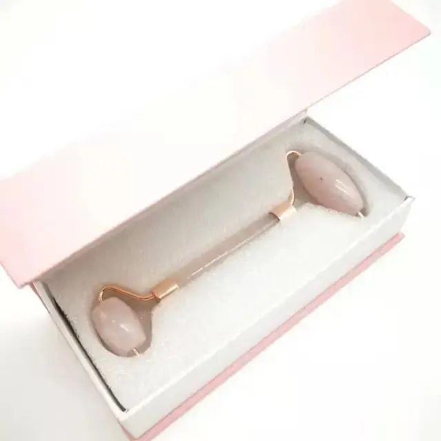 1pc Face Roller Natural Rose Quartz Roller Set Real Gouache Scraper Facial Gua Sha Board