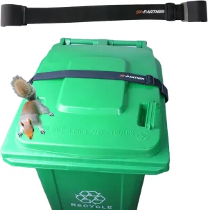 1PCSS Trash Can Locks for Animals with Double Metal Claw Bear Proof Trash Can Lock, Adjustable Strap for 28-96 Gallon Garbage Can Locks for Animals Outdoor Trash Can Lid Lock Against Raccoon
