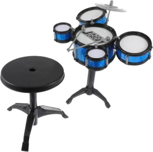 1Set Drum Set Safe and Fun Musical Instrument for Early Learning Educational Drum with Drums and Chair for Boys and Music Exploration