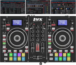 2-Deck Portable DJ Controller, Mixing Console with LCD Display | Manual Looping, USB, MIC Input, Record Output, 16 Performance Pads with Virtual DJ LE Software Included (Download)