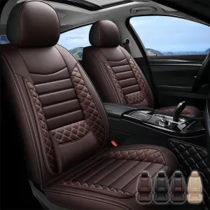2 Front Leather Car Seat Covers for Jeep Wrangler JK/JL JKU/JLU 2/4-Door 2007-2025 Unlimited X Rubicon 392 Sahara Willys Sport High Altitude 4X4,Waterproof Seat Cover Protectors(Coffee)