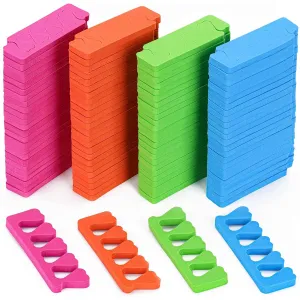 200pcs Sponge Toe Separators Pedicure Set for Nail Polish- Premium Nail Art Painting and Polishing Tool Kit, 4 Funy Color