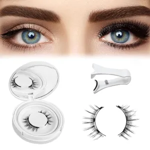 2025 New Magnetic Eyelashes with Applicator, Double Sided Reusable Magnetic Eyelashes, Glue-Free Natural Lashes (Natural)