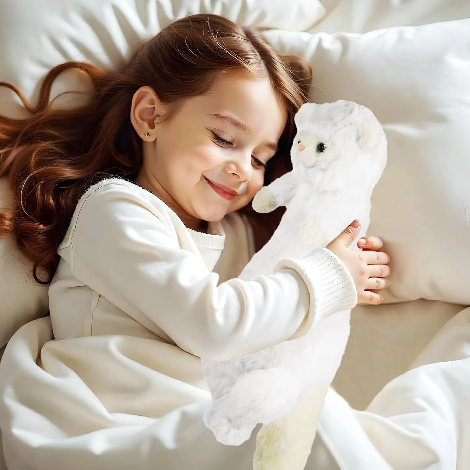 20.5 Inch Ferret Plush Stuffed Animal Long Cute Ferrets Pillow Soft Doll Stuffed Cute Toys Ferrets Lover Gift Kid Birthday Holiday Party Favor(White, 20.5 Inch)
