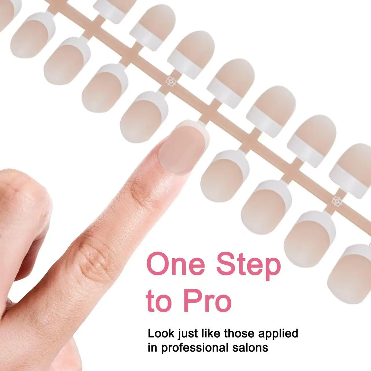 210 Pcs White French Nail Tips-Short Square Press On Nails Nude, Pre-Designed Long Lasting Soft Gel Nails False Nail, Soak Off Acrylic Fake Nails Extensions for Nail Art DIY