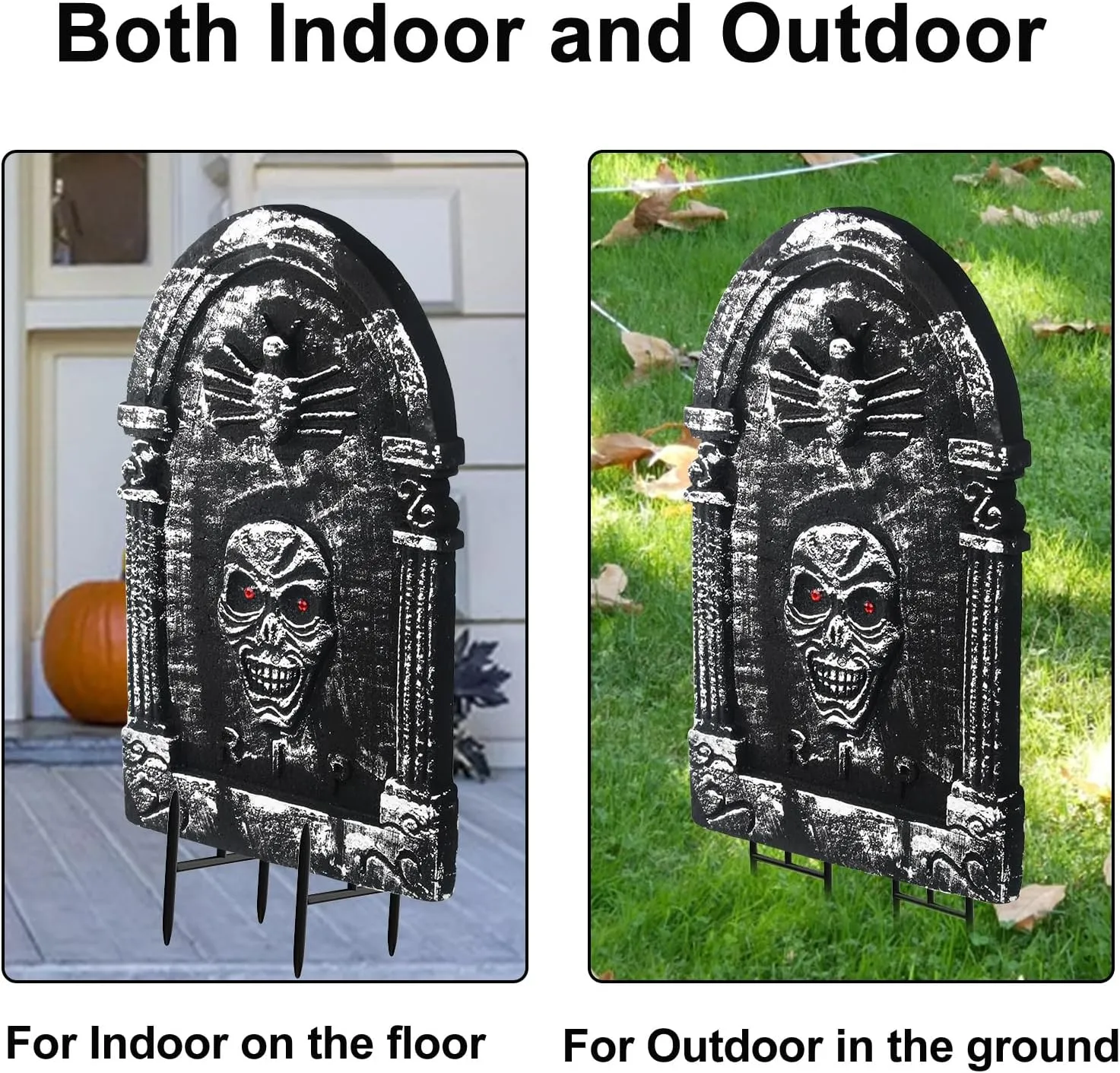21" Halloween Tombstone - Extra Large Foam RIP Graveyard Headstones Tombstones for Graves (4 Pack), Halloween Yard Signs with Stakes Lawn Decor Outdoor Indoor Decorations