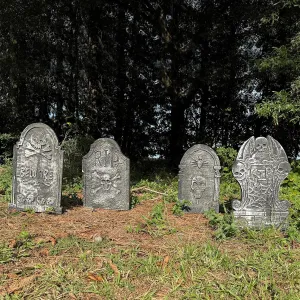 21" Halloween Tombstone - Extra Large Foam RIP Graveyard Headstones Tombstones for Graves (4 Pack), Halloween Yard Signs with Stakes Lawn Decor Outdoor Indoor Decorations