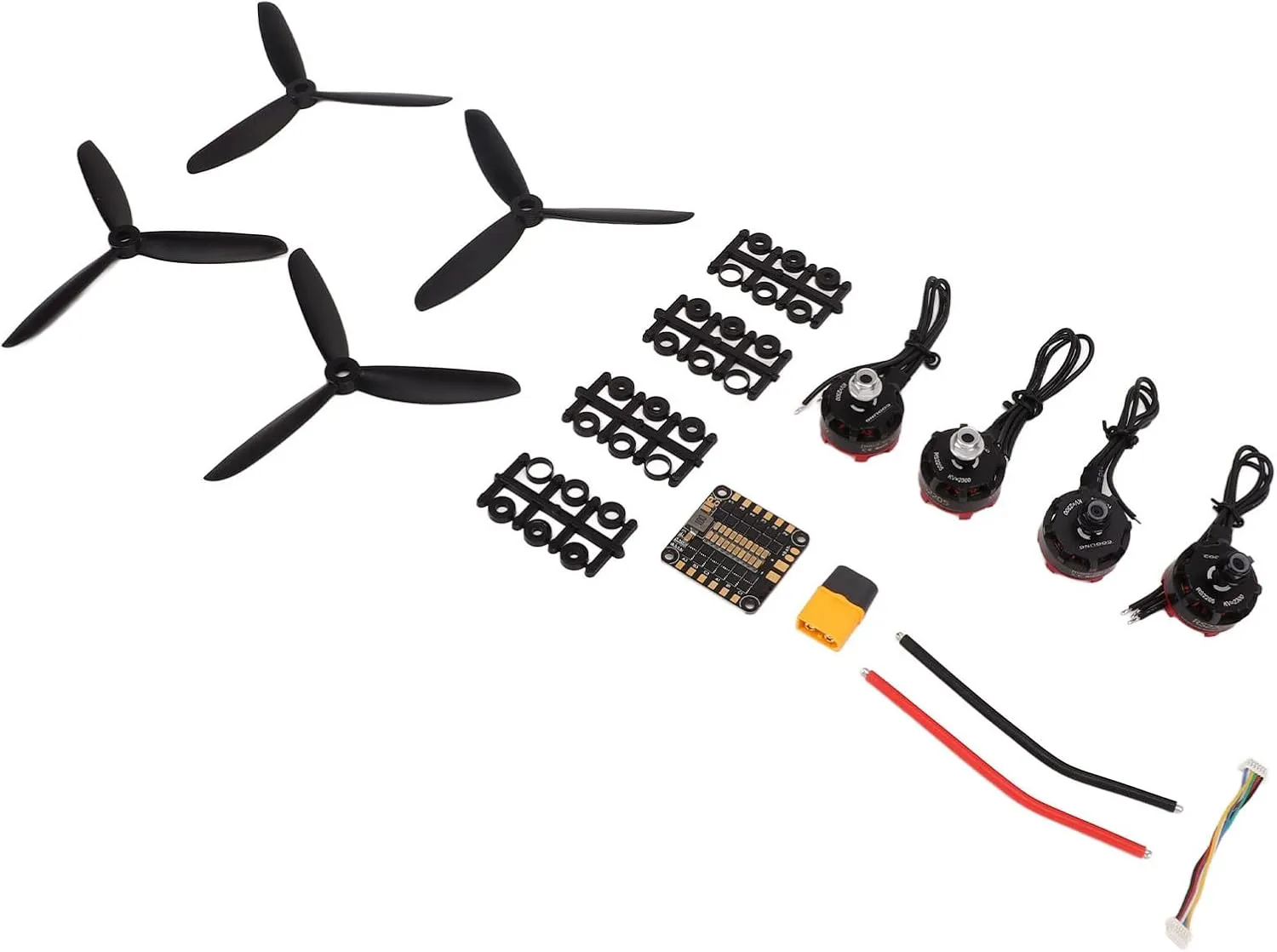2205 2300kv Brushless Motor 4 In 1 30A ESC 5045 Propeller Set for RC FPV Racing Helicopter Drone, Stable Lightweight Programmable Anti Drop, Suitable for RC Plane Helicopter