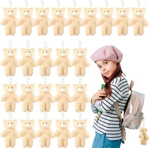 24 Pack Mini Teddy Bears Stuffed Animals 4.7 inch Small Cute Plush Teddy Bear Toys for Keychain DIY Craft Valentine's Mother's Day Birthday Graduation Party Favors