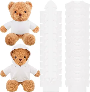 24 Pcs Stuffed Bear Clothes Bulk Sublimation Blank Stuffed Animal Shirt Plush Bear T Shirt Classic Bear Hoodie Tee Shirt Fit 14-18 Inches Stuffed Dolls