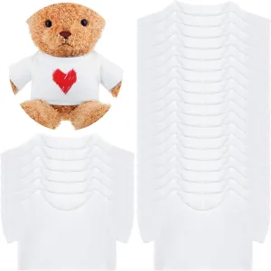 24 Pcs Stuffed Bear Clothes Bulk Sublimation Blank Stuffed Animal Shirt Plush Bear T Shirt Classic Bear Tee Shirt Fit 14-18 Inches Stuffed Dolls