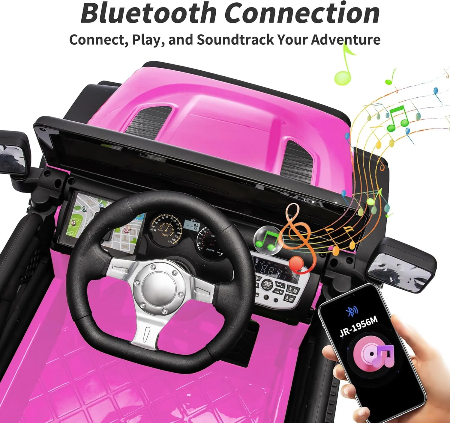 24 Volt Ride on Truck Toy, Electric Ride on Car for Kids with Remote, 400W Power, 5Mph Max Speed - Pink